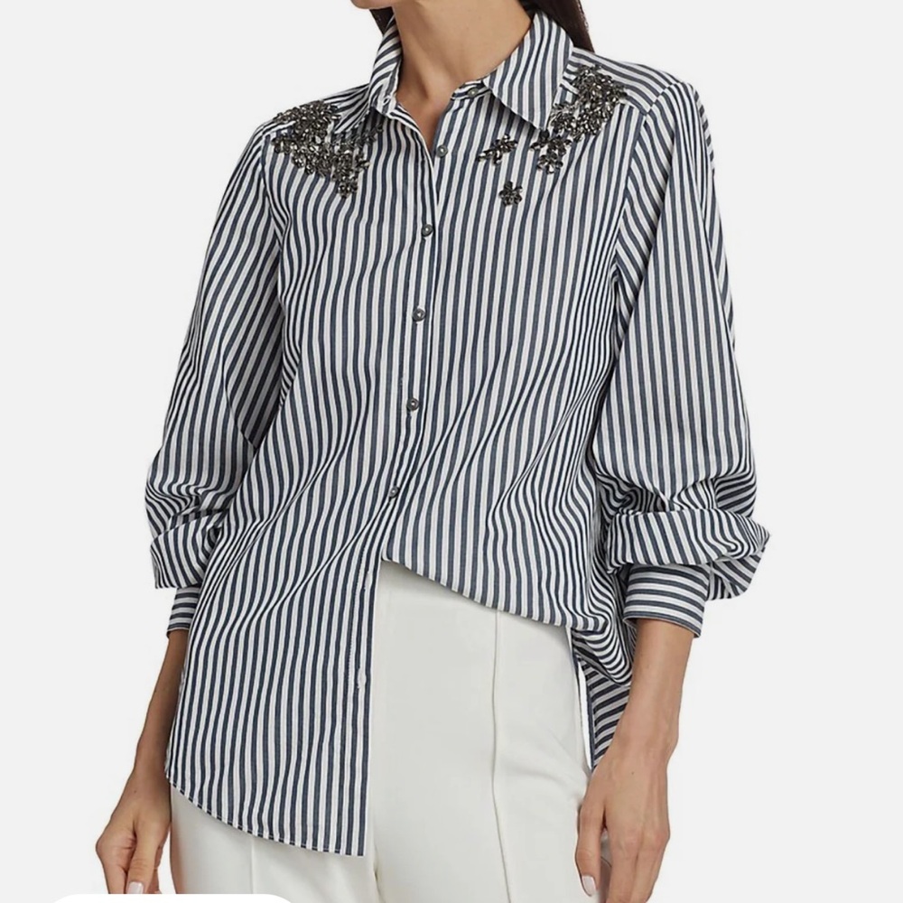 Cinq a Sept Ivy Tiana striped shirt. Sz XS/S/M